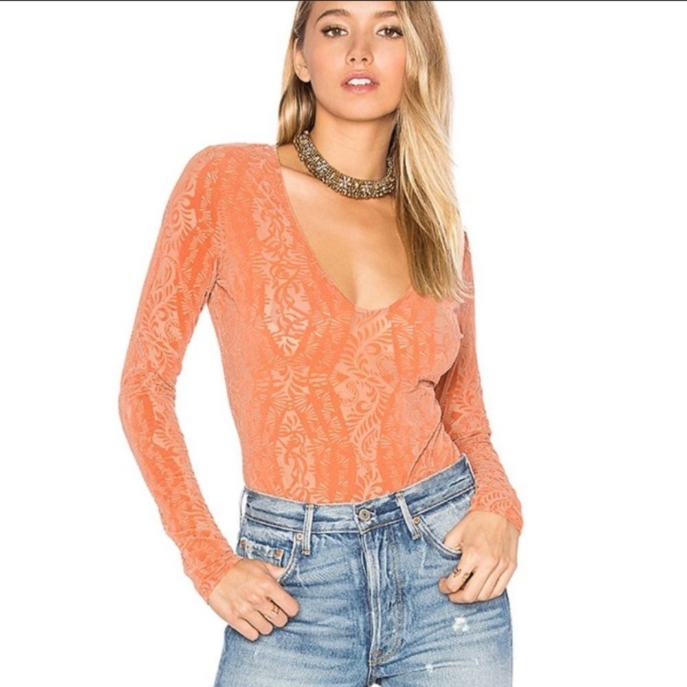 Free People On The Dance Floor Velvet Bodysuit